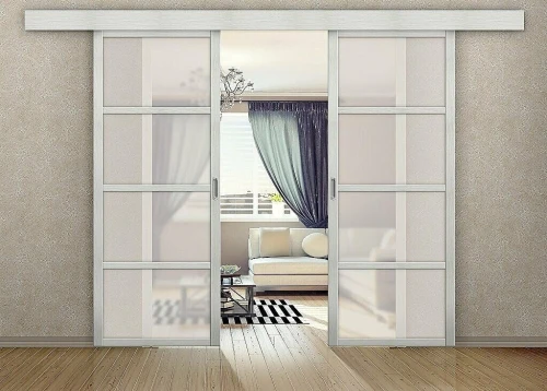Межкомнатная раздвижная дверь ĒLPORTA Твигги V4 Bianco Veralinga Magic Fog