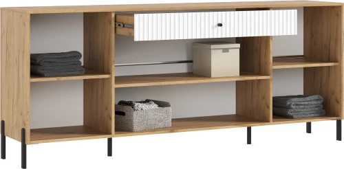 Комод Оливия (металл), Дуб Крафт, Браш Вайт