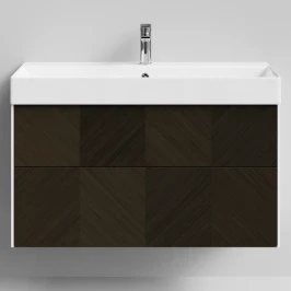 Тумба Катарини, 100 подвесной, Дуб цвет 14 Vodok с раковиной в комплекте