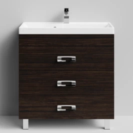 Тумба Орландо 80 напольный, Палисандр ПВХ 43101 Vodok с раковиной в комплекте