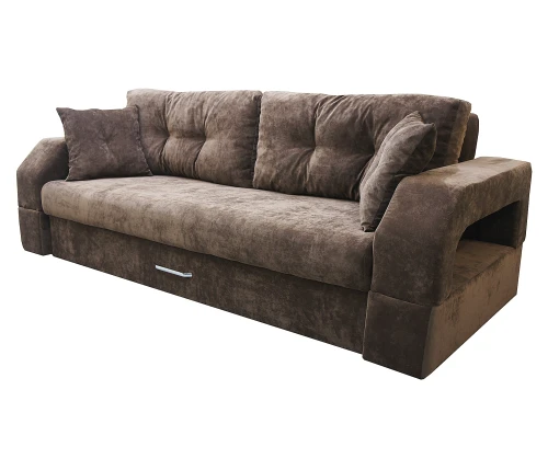 Диван еврокнижка Манчестер 160 ВЕЛЮР 06 КОРИЧНЕВЫЙ НПБ