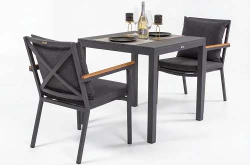 Стол обеденный DOLLA алюминий 80х80 см (4 ножки)