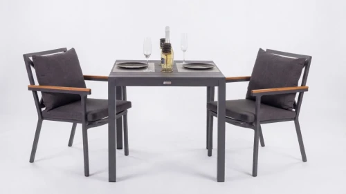 Стол обеденный DOLLA алюминий 80х80 см (4 ножки)