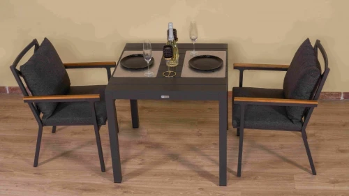 Стол обеденный DOLLA алюминий 80х80 см (4 ножки)