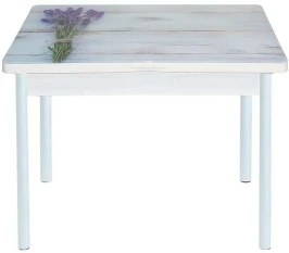 Симпл фотопечать стол обеденный раскладной / букет/бетон белый/белый