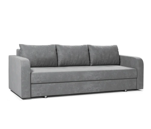 Диван еврокнижка Вектор велюр серый