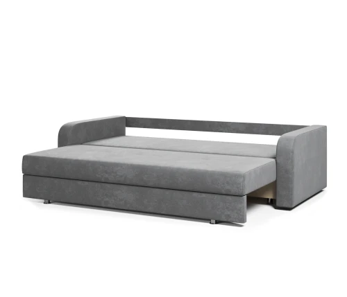 Диван еврокнижка Вектор велюр серый