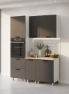 Готовый кухонный гарнитур МК Аленушка 1,6м ПД Лаванда Сталь,скоба черный,сонома