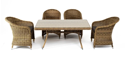 "Латте - 140 R" обеденная группа плетеная, цвет соломенный