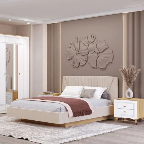 Кровать Вега Сапфир 11м 160x200, бежевая