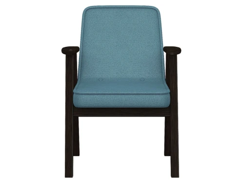 Кресло Ретро ткань голубой, каркас венге