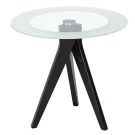 Стол журнальный Рилле 441 черный/стекло прозрачное