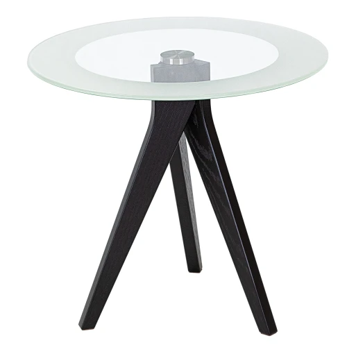 Стол журнальный Рилле 441 черный/стекло прозрачное