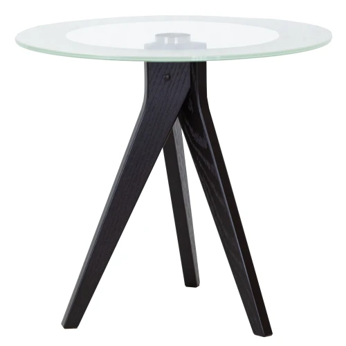 Стол журнальный Рилле 441 черный/стекло прозрачное