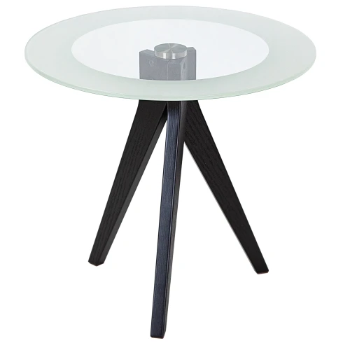 Стол журнальный Рилле 441 черный/стекло прозрачное