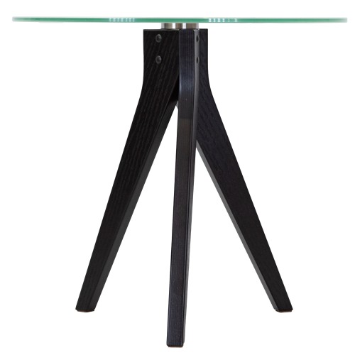 Стол журнальный Рилле 441 черный/стекло прозрачное