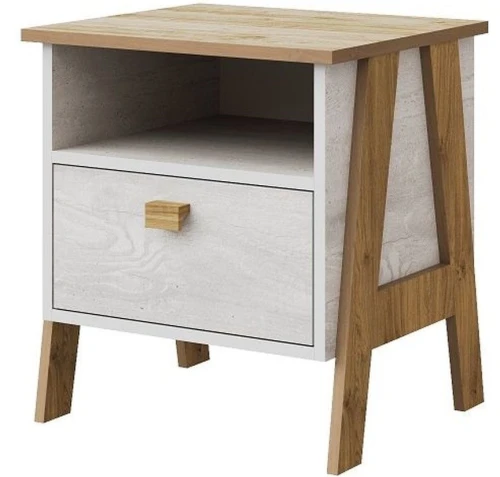 Тумба «Скандинавия» КМК 0905.9, Бетон пайн светлый/Дуб Наварра