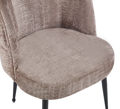 DC1288 Стул мягкий, КОРИЧНЕВЫЙ велюр, каркас металл черный