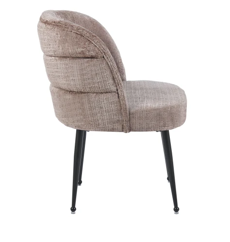 DC1288 Стул мягкий, КОРИЧНЕВЫЙ велюр, каркас металл черный