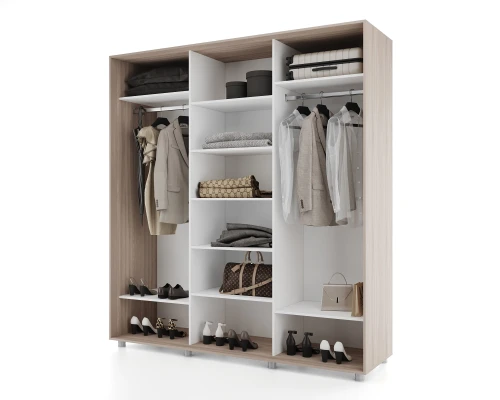 Шкаф-купе PRIME, 177х60х230 Шимо светлый с зеркалом