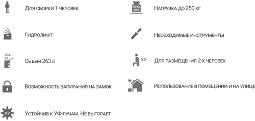 Сундук-лавочка Toomax, 270 л, белый