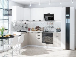 Угловая модульная кухня Евро Лайн-05 Белый/Агат