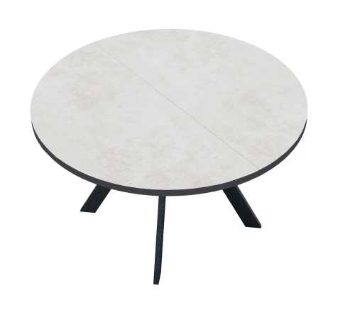 Стол DikLine RD120 хромикс белый/ опоры черные