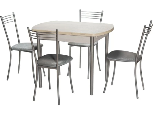 Стол М2 ДП1-02-04 1000(1600)*670, ЛДСП:Дуб Самерсет, Н/стола прямые Металлик