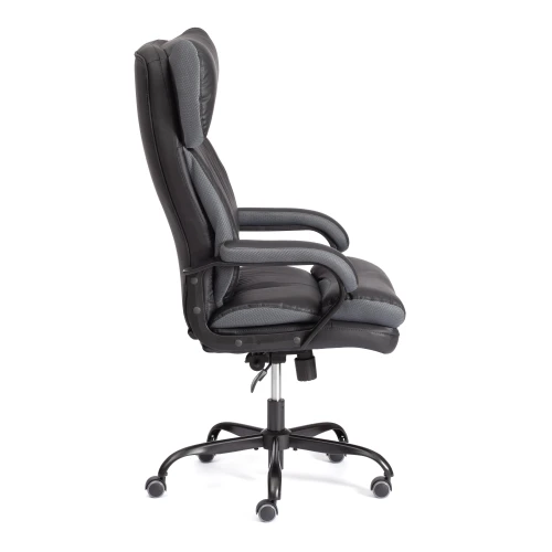 Кресло Duke metal BL кож/зам/ткань, черный/серый, 36-6/12