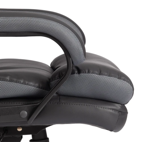 Кресло Duke metal BL кож/зам/ткань, черный/серый, 36-6/12