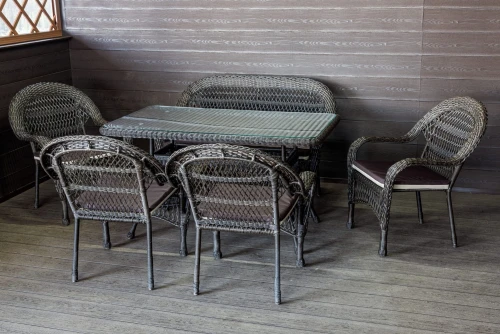 Комплект мебели из искусственного ротанга Мэдисон НЬЮ (Medison NEW) двухместный диван + 4 кресла + стол с подушками на сиденье