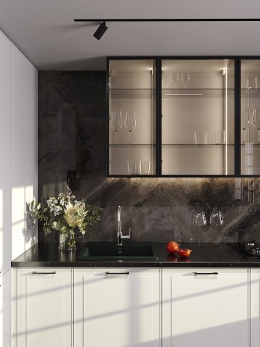 Модульная кухня Перфетта 3800х2000 Айленд МДФ угловая