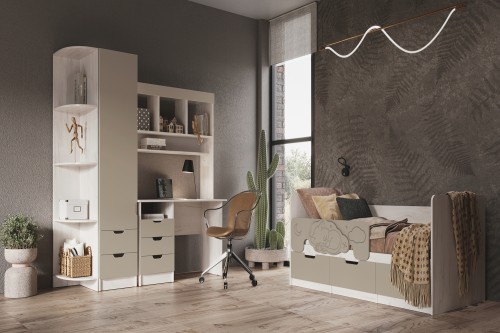 Пенал Юниор-4 (400), Шарли Мокко, Дуб Крафт Белый