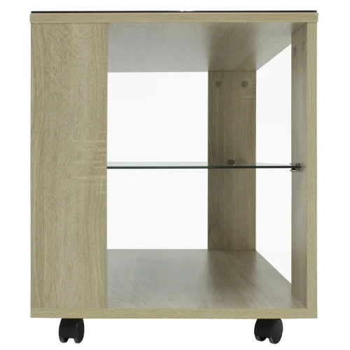 Стол журнальный BeautyStyle 5 сонома/стекло черное