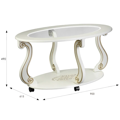 Стол журнальный Овация (С) слоновая кость/золото