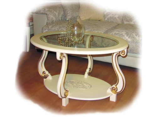 Стол журнальный Овация (С) слоновая кость/золото
