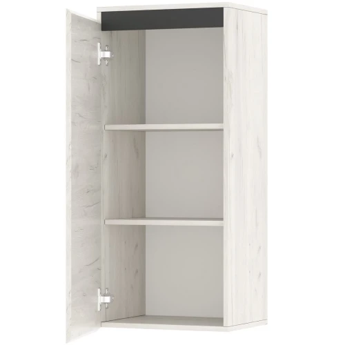 Шкаф пенал «Гретта» 1С навесной, Крафт белый-Антрацит