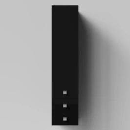 Пенал Квадро 35 подвесной, Черный глянец ПВХ, левый