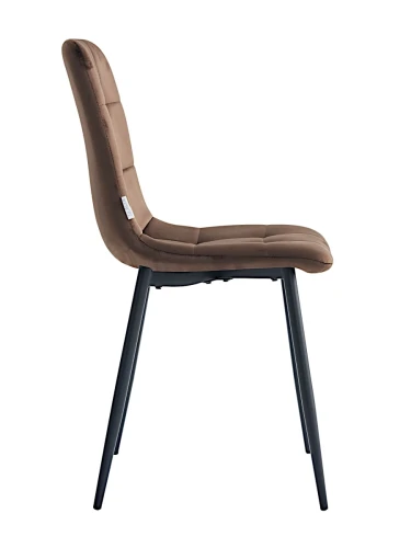 DC209 Стул мягкий, ГОРЬКИЙ ШОКОЛАД#G62-10 велюр, каркас металл черный КРУГЛЫЙ