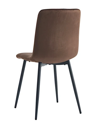 DC209 Стул мягкий, ГОРЬКИЙ ШОКОЛАД#G62-10 велюр, каркас металл черный КРУГЛЫЙ