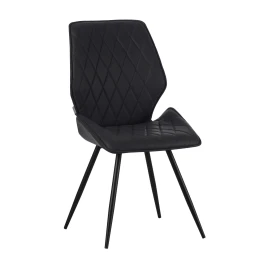 DC230 Стул мягкий, АНТРАЦИТ экокожа, каркас металл, черный КВАДРАТ