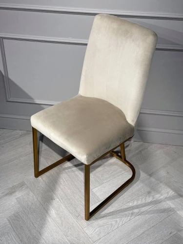 Стул обеденный Пресли DC-3024, 42х44х92, бежевый/матовое золото