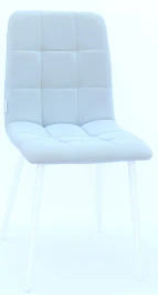 C919/DC809 Стул мягкий, СВЕТЛО-СЕРЫЙ#Zh3 экокожа, каркас металл белые КРУГЛЫЙ