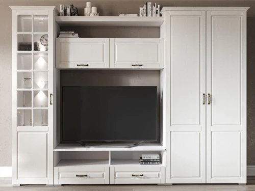 Витрина «Лацио» 1д ПР, Белый/Белое дерево