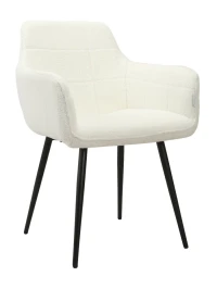 DC833 Стул мягкий с подлокотниками, БЕЛЫЙ букля, каркас металл черный DC833 Стул мягкий с подлокотниками, БЕЛЫЙ букля, каркас металл черный