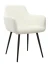 DC833 Стул мягкий с подлокотниками, БЕЛЫЙ букля, каркас металл черный