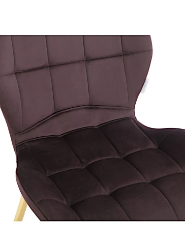 DC829 Стул мягкий, БАКЛАЖАН#G62-56 велюр, каркас металл золото КРУГЛЫЙ