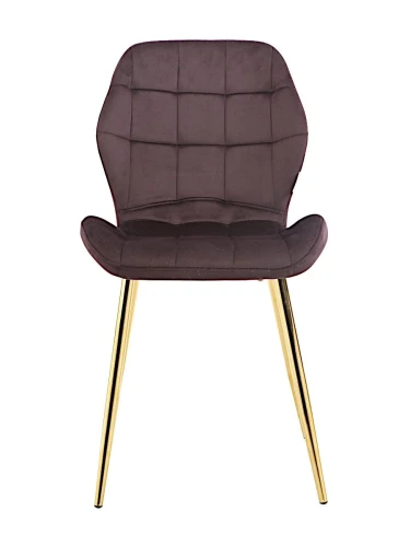 DC829 Стул мягкий, БАКЛАЖАН#G62-56 велюр, каркас металл золото КРУГЛЫЙ