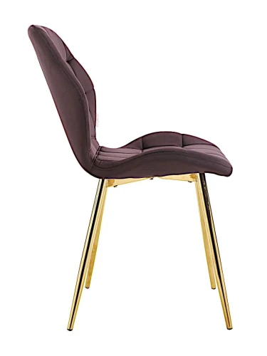 DC829 Стул мягкий, БАКЛАЖАН#G62-56 велюр, каркас металл золото КРУГЛЫЙ