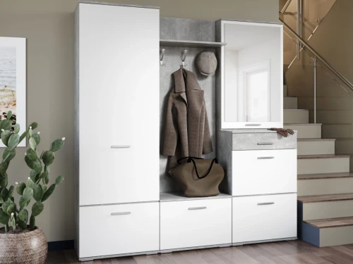 Прихожая «Виола», Ателье светлый/белый